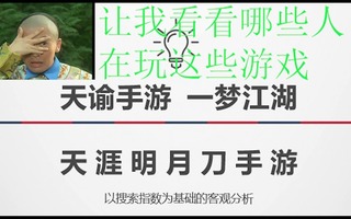 《天涯明月刀》天竺梦江湖天涯岳明刀这些游戏是谁玩的(视频)