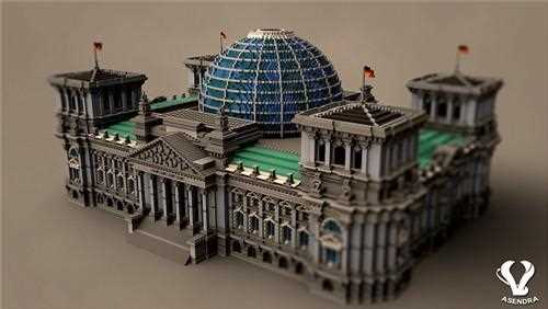 我的世界德国国会大厦建筑物展示_纳粹议会大楼攻略